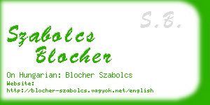 szabolcs blocher business card